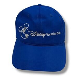Disney Vacation Club Member Blue Adjustable Hat Embroidered Logo 100% Polyester